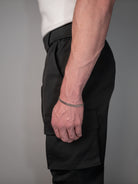 silver chain bracelet on male model